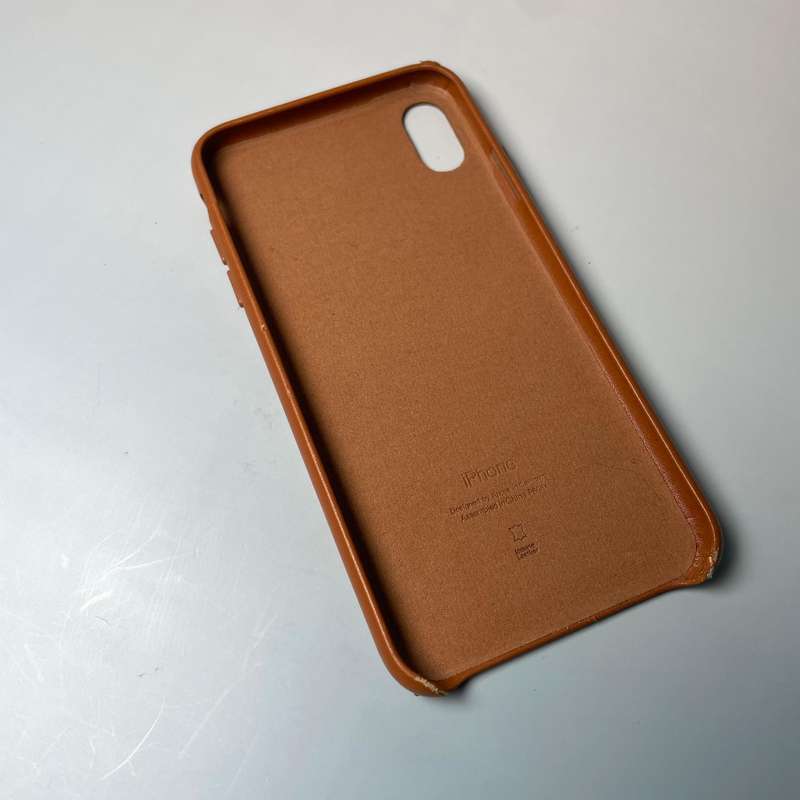 Apple iPhone XS Brown leather case.