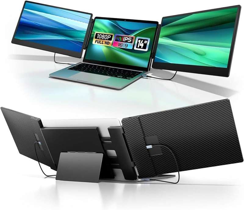 Monitor Triple Monitor Laptop Screen Expander 14 Inch 1080P HDMI Open Packaging (all still in order)