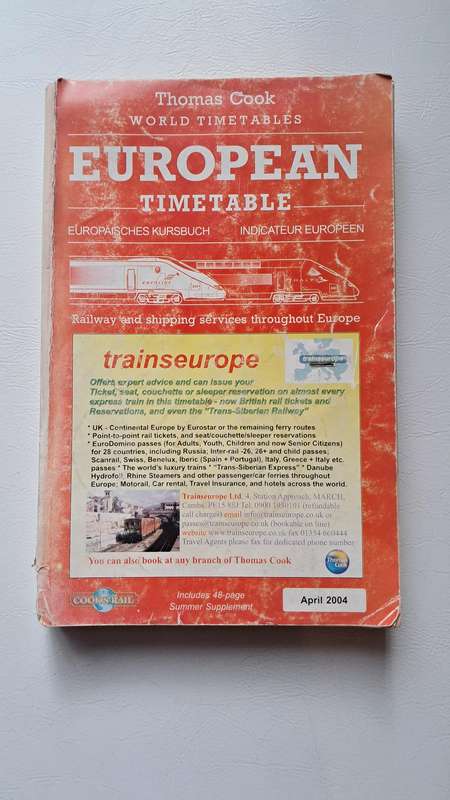 European Timetable TransEurope by Thomas Cook