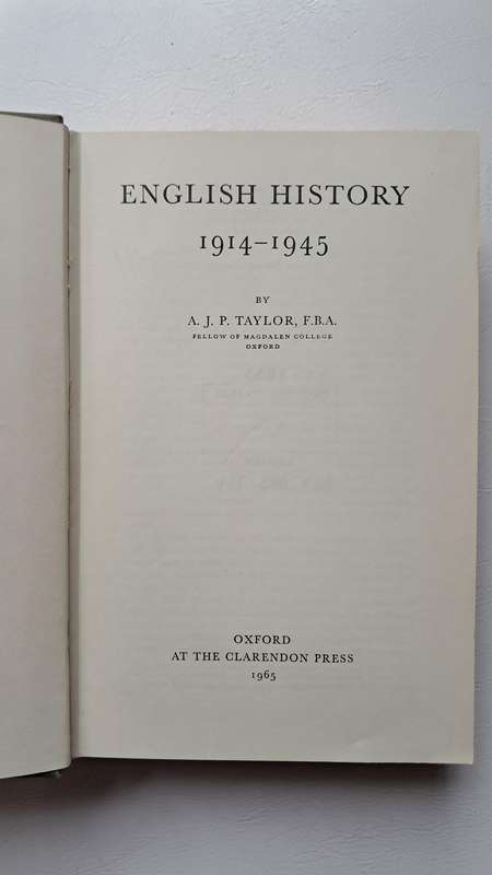 English History 1914-1945 by A. J. P. Taylor