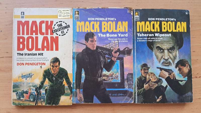 Mack Bolan 3-book Bundle: The Iranian Hit, The Bone Yard, and Teheran Wipeout by Don Pendleton