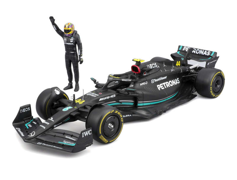 Mercedes-AMG F1 W143 2023 with driver  #44 Lewis Hamilton - 1/24 Scale (Burago18-28037)
