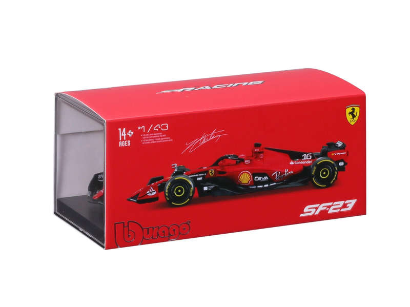 Ferrari F1 SF-23 with helmet/collectors hard case ##16 Charles Leclerc - 1/43 Scale (Burago 18-3683