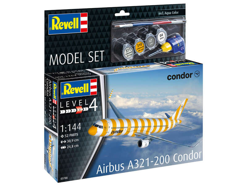 Model Set Airbus A321-200 Condor 1/144 Scale REVELL 63788
