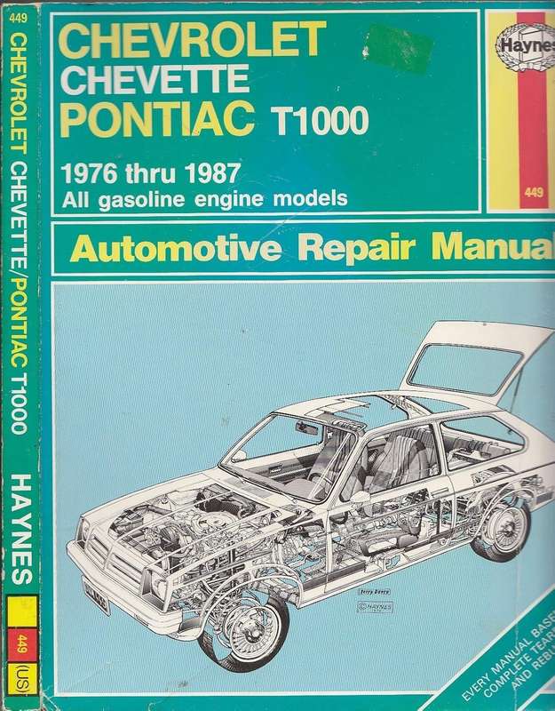 Chevrolet Chevette Pontiac T1000 1976 thru 1987 All gasoline engine models. (H449)