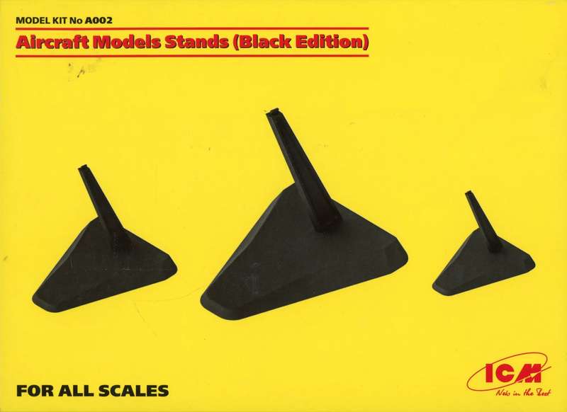 Aircraft Model Stands (Black x 3) - all Scales (ICM)(ICMA002)(ON0101)