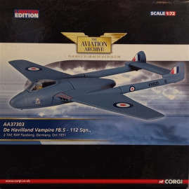 De Havilland Vampire FB.5 Royal Air Force - 1/72 Scale (Corgi)(AA37303)(TAS018423)