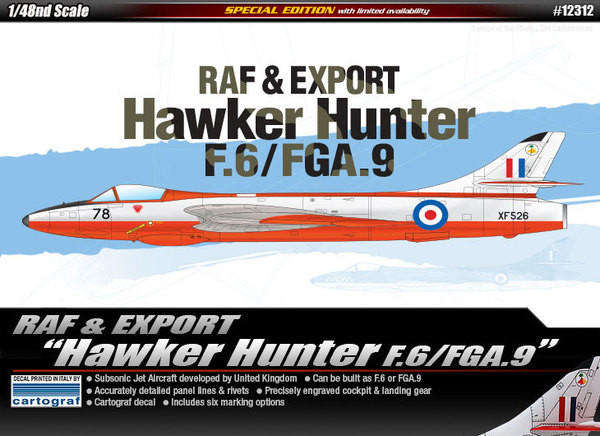 Hawker Hunter F.6/FGA.9 - 1/48 Scale (Academy 12312)