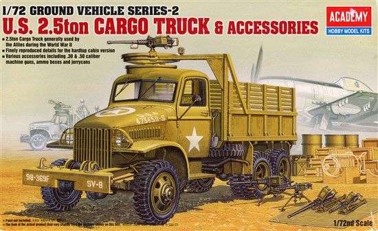 US 2.5 ton Cargo Truck & Accessories - 1/72 Scale (ACAD13402)(Academy)