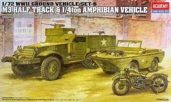 M3 Half Track & 1/4ton Amphibian Vehicle - 1/72 Scale (Academy 13408)
