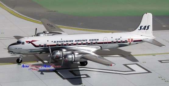 Douglas DC-6 SAS Scandinavian Airlines - 1/400 Scale (Aeroclassics)(ACLNLMP)(TAS001588)