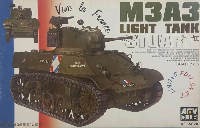 US Light Tank M3A3 Stuart - 1/35 Scale (AFV Club)(AF35S20)(ON0278)