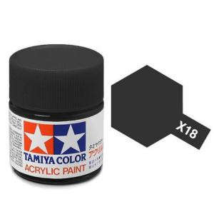 Semi Gloss Black Acrylic Paint 23ml (Tamiya X-18)