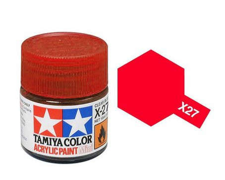 Clear Red Acrylic Paint  23ml (Tamiya X-27)
