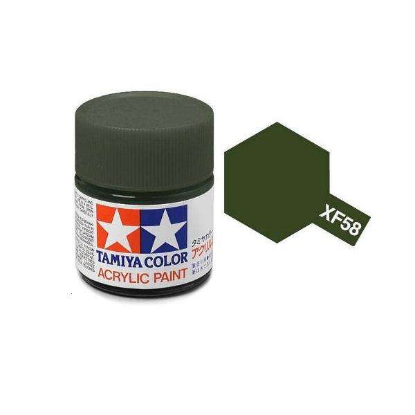 Flat Olive Green Acrylic Paint 23ml (Tamiya XF-58)