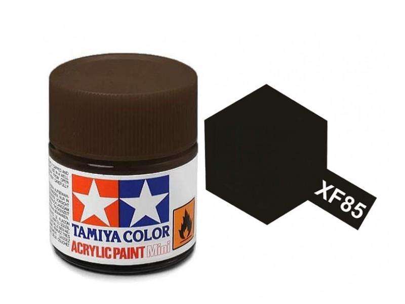 Flat Rubber Black Mini Acrylic Paint 10ml (Tamiya XF-85)