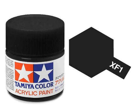 Flat Black Acrylic Paint 23ml (Tamiya XF-1)