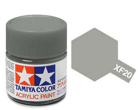 Flat Medium Grey Acrylic Paint 23ml (Tamiya XF-20)