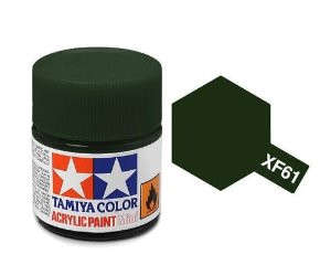 Flat Dark Green Acrylic Paint 23ml (Tamiya XF-61)