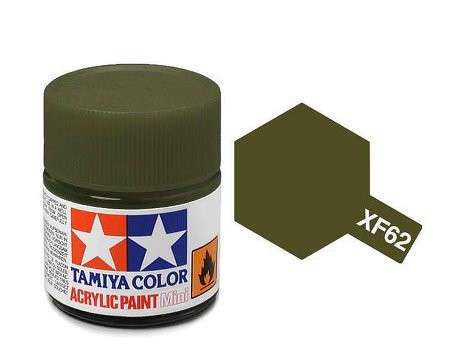 Flat Olive Drab Acrylic Paint 23ml (Tamiya XF-62)