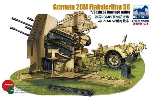 German 2cm Flakvierling 38 with Sd.Ah.52 Carriage Trailer