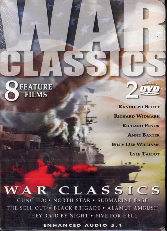War Classics - 8 Feature Films on two DVDs.  (DVD16269)