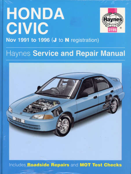 Honda Civic Nov 1991 to 1996 Workshop Manual (H3199)