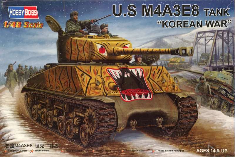 U.S. M4A3E8 Tank 'Korean War' 1/48 Scale (Hobby Boss)(HB84804)(ON0250)