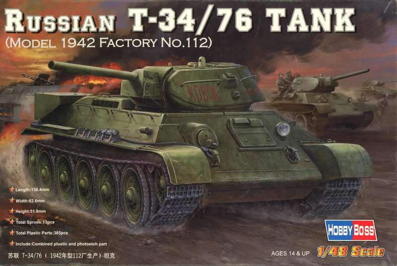 Russian T-34/76 Tank - 1/48 Scale (Hobby Boss)(HB84806)(ON0251)