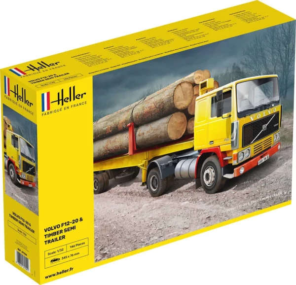 Volvo F12-20 & Timber Semi-trailer - 1/32 Scale (Heller 81704)