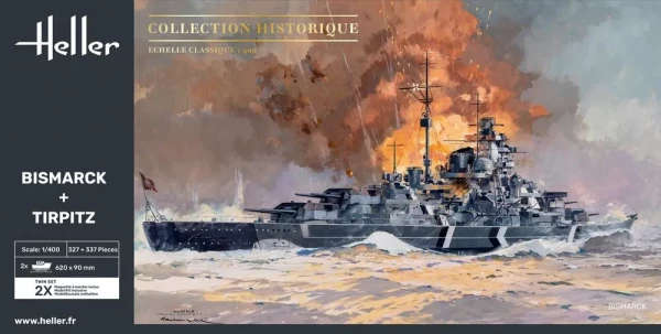 Bismarck & Tirpitz (Double Set) - 1/400 Scale (Heller 85078)