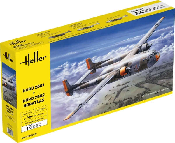 Nord 2501 & Nord 2502 Noratlas (Twin Set) - 1/72 Scale Heller 85374)