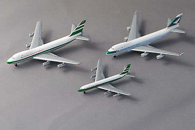 Boeing 747F-400F, 747-100F, 707F Cathay Pacific Cargo - 1/500 Scale (Herpa)(HW515121)(TAS001279)