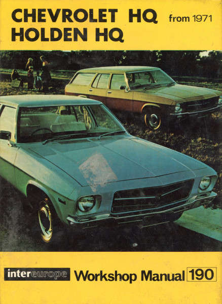 Chevrolet HQ Holden HQ from 1971 Workshop Manual  (IE190)