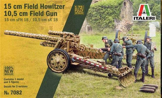15cm Field Howitzer/10.5cm Field Gun - 1/72 Scale (Italeri 7082)