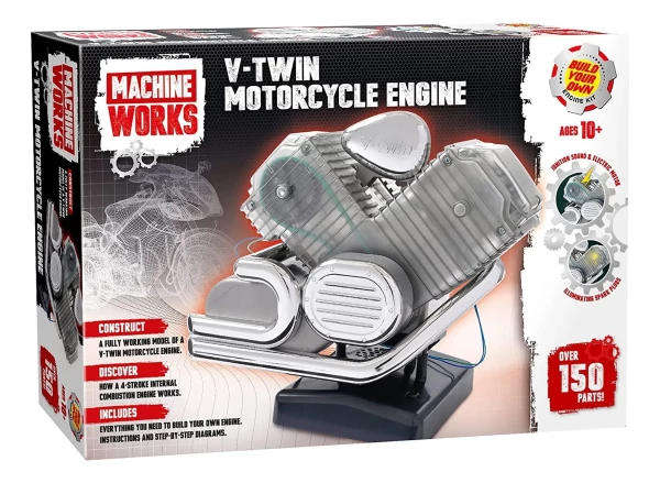 V-Twin Motorcycle Engine Plastic Model  (Machine Works MHV2R)