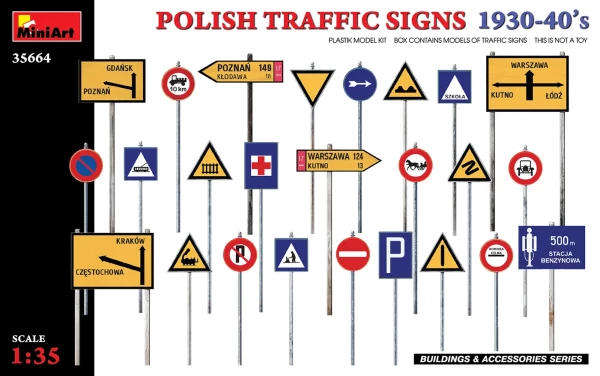 Polish Traffic Signs - 1/35 Scale (MiniArt 35664)