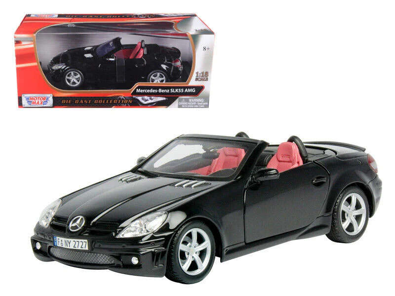 Mercedes-Benz SLK 55 AMG Top Down (Black) - 1/18 Scale (Motormax MOT73162)