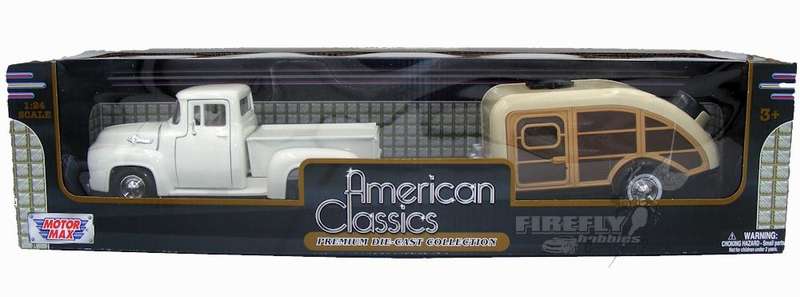 Ford F-100 Pu With Caravan 1956 - 1/24  (Motormax MOT75200/73235)