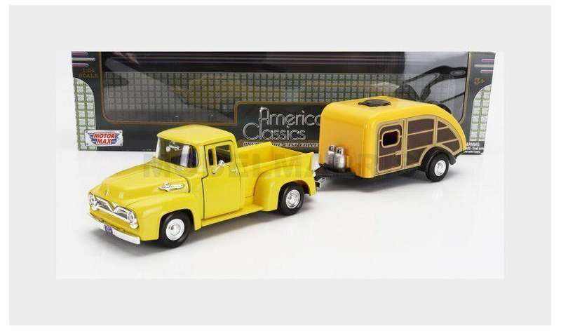 Ford F-100 With Caravan 1955 - 1/24  (Motormax MOT75200/79341)