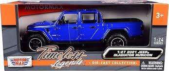 Jeep Gladiator Rubicon Open Top New Blue 2021 - 1/27 Scale  (Motormax MOT79370)