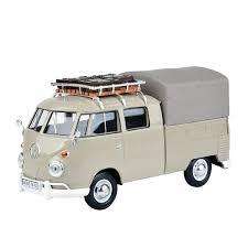 Vw Type 2 (T1) Pu/Roof Rack/Suitcase/Tarp Grey  - 1/24 Scale  (Motormax MOT79553)