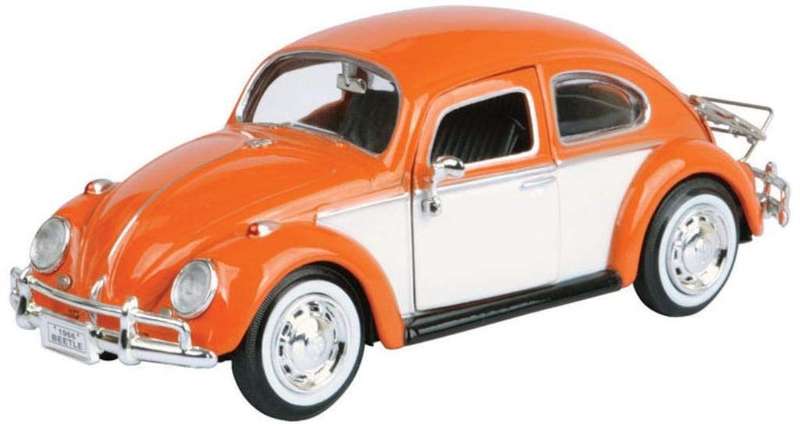 Volkswagen Beetle with Rear Rack (Orange) 1966  - 1/24  (Motormax MOT79558)
