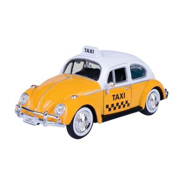 Volkswagen Beetle Taxi (Yellow/white) 1966 - 1/24 Scale (Motormax MOT79577)
