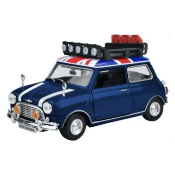 Morris Mini Cooper with Roof Rack (Blue) 1961-67 - 1/18 Scale (Motormax MOT79741)