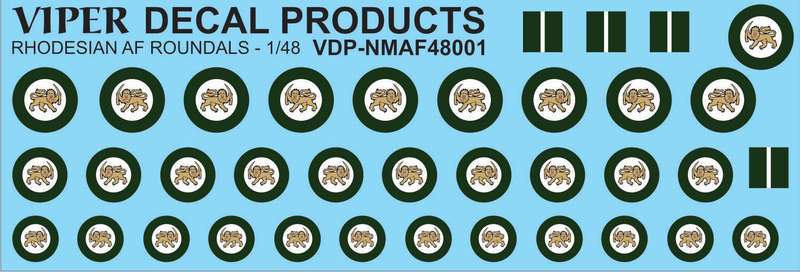 Rhodesian Air Force National Insignia - 1/48 Scale (Viper Decal Products)(NMAF48001)
