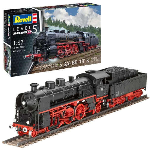 Express Loco S3/6 BR18(5) with Tender 2'2T - 1/87 Scale (Revell  02168)