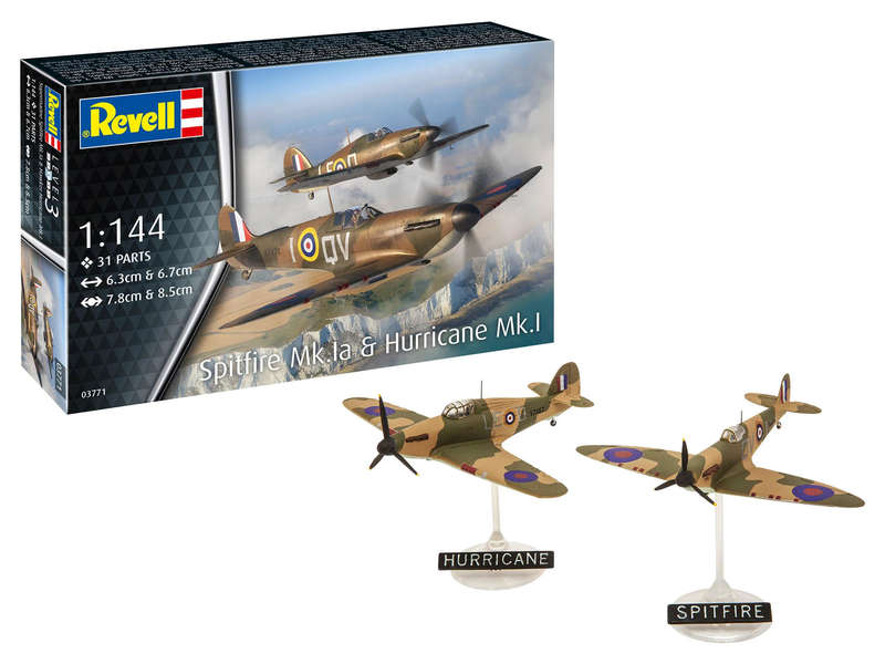 Spitfire Mk.Ia & Hurricane Mk.I 1/144 Scale Revell 03771
