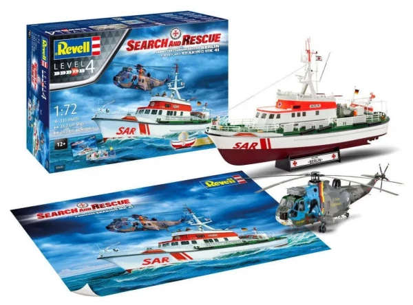 "SAR" DGZRS & Sea King Helicopter (Gift Set) - 1/72 Scale (Revell 05683)