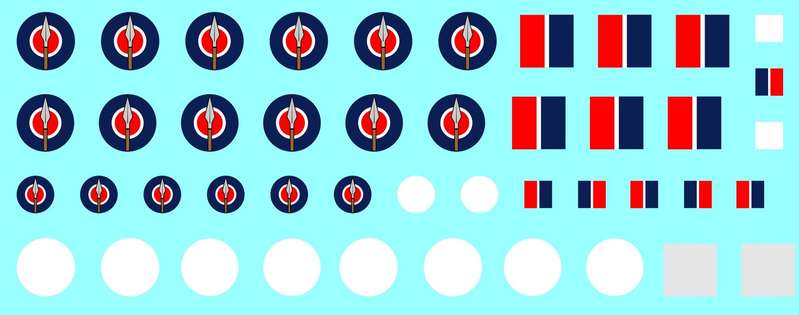 Royal Rhodesian Air Force National Markings 1963-70 - 1/72 Scale (Viper Decal Products)(MAF72011A)